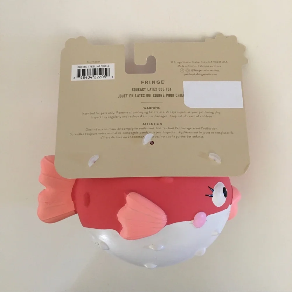 Dog Toy Latex Fish with Squeaker NEW “Feeling Swell”